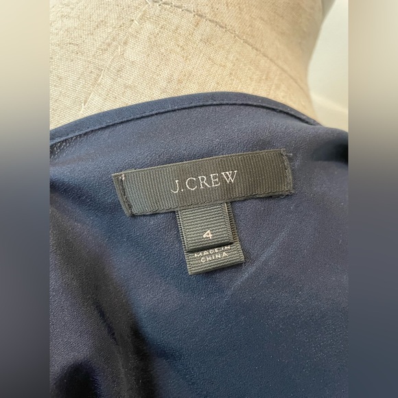 JCrew Navy Shift Dress | Size 4 | Laser cut Eyelet Dress w/ Slip - Picture 7 of 10